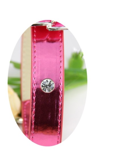 collier pour chien modèle fleur rosace rose