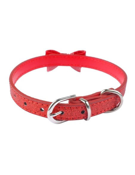 Collier pour chien rouge pailleté Modèle Paris 