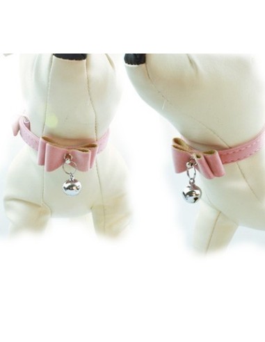 collier rose pour chien ou chat avec grelot
