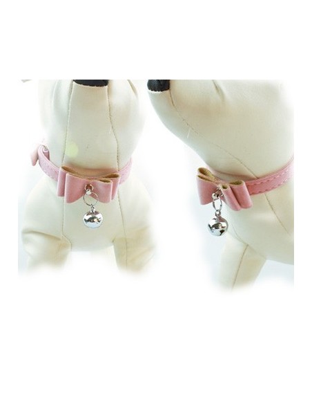 collier rose pour chien ou chat avec grelot