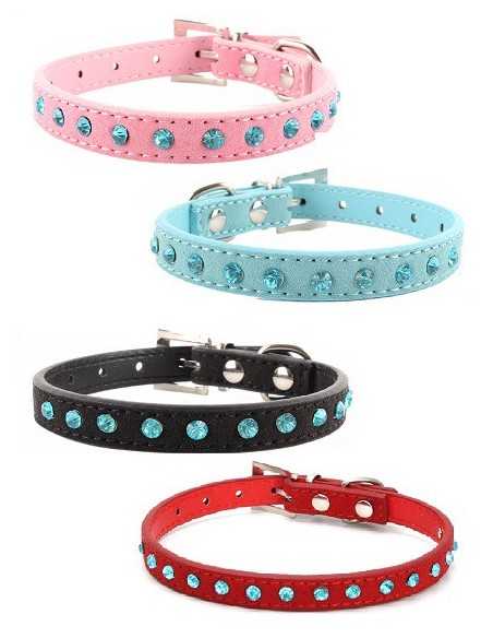 Collier pour chien chic en rouge rose bleu noir